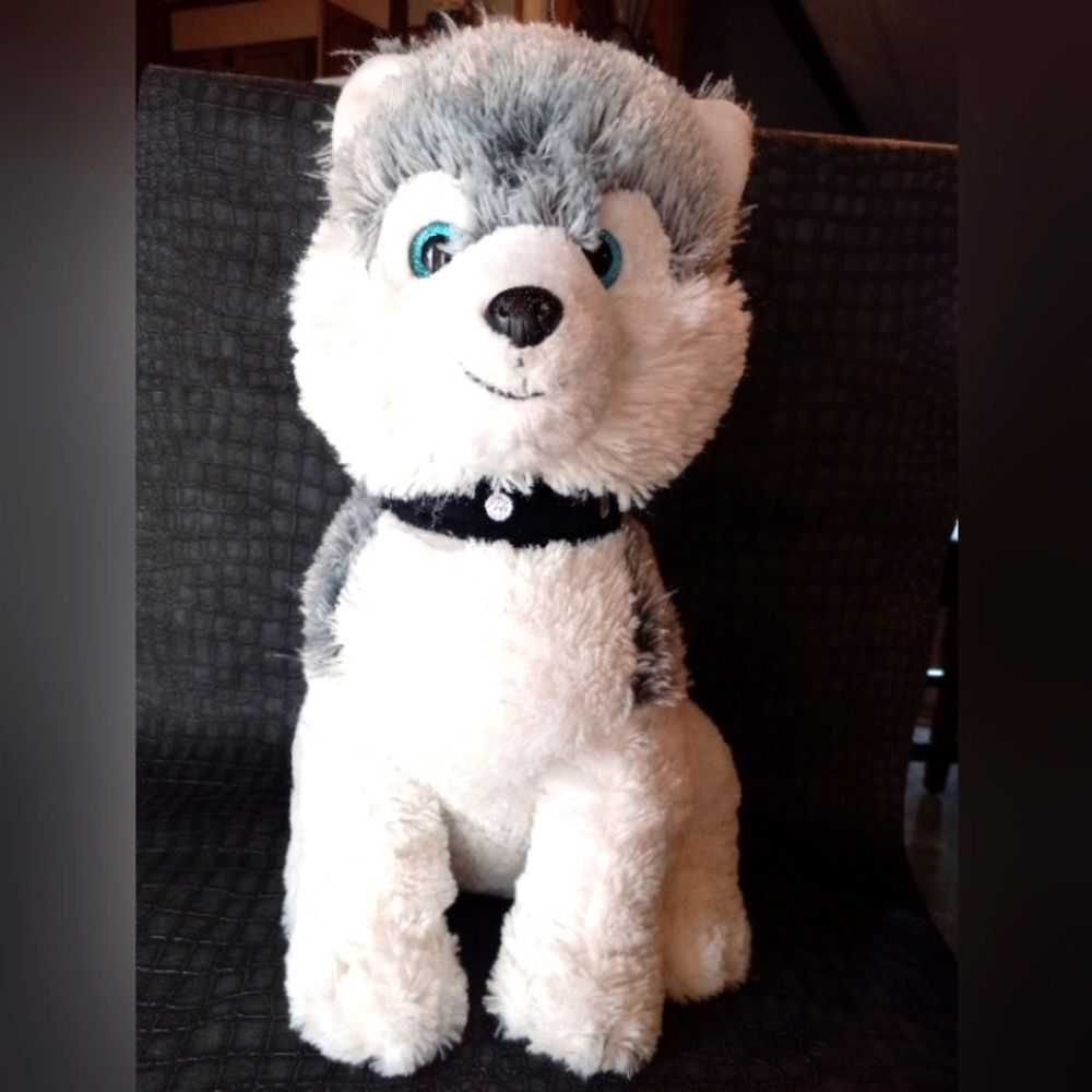 Grey and white teddy bear husky